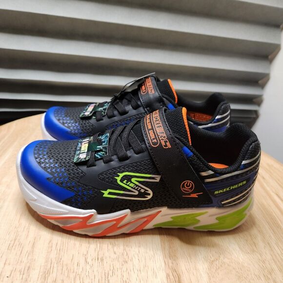 Skechers S Lights Boys’ Size 3 Sneakers – Black/Blue Light-Up, NWT - Picture 3 of 9